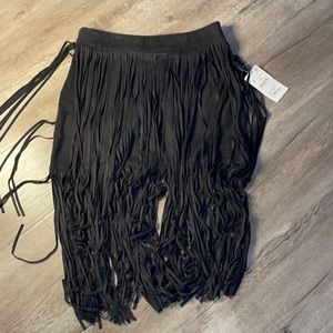 Brand new Zara fringe suede skirt beautiful  chic